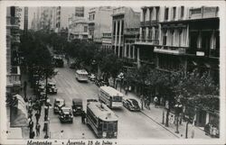 Montevideo Avenida 18 de Julio Street Scene Postcard