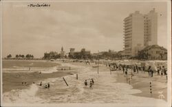 Beach at Pocitos, Montevideo, Uruguay Postcard