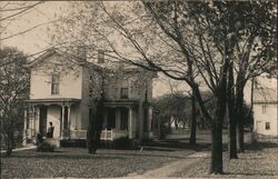 Vintage Home with Porch and Trees Buildings Postcard Postcard Postcard