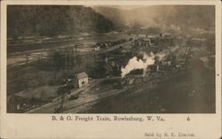 B. & O. Freight Train, Rowlesburg, WV West Virginia Postcard Postcard Postcard