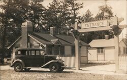 Fleming's Lake Auto Tourist Camp Entrance Postcard