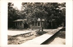 Cabin with Croquet or Horseshoes Court Bois Blanc Island, MI Postcard Postcard Postcard