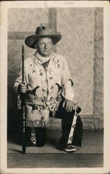 Man in Cowboy Outfit with Rifle Studio Photos Postcard Postcard Postcard