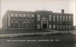 New High School Building, Limestone, ME Postcard