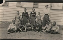 Group of Children and Teacher Postcard