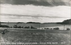 View from Harbor Lights Lodge, Hulls Cove, Maine Postcard