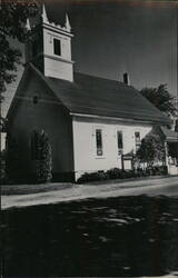 White Church with Steeple Maine Churches Postcard Postcard Postcard