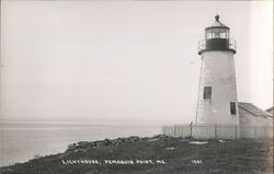 Lighthouse, Pemaquid Point, ME Maine Postcard Postcard Postcard