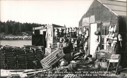 Maine Fisherman and His Gear Postcard