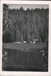 Man in Rowboat on Lake, Sequoia National Park Postcard