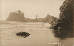 Ocean Shore, From the Redwood Highway Postcard