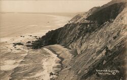 Redwood Highway, Ocean Cliffs and Beach Postcard