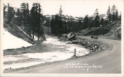 Yuba River, US 40 Highway, California Postcard