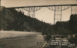 High Bridge of the Nevada County Narrow Gauge Railroad California Trains, Railroad Postcard Postcard Postcard