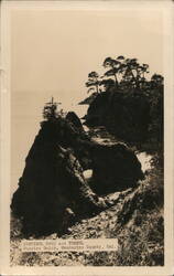 Sentinel Rock and Tunnel, Russian Gulch Mendocino, CA Postcard Postcard Postcard