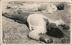 Two Executed Men, Agua Prieta, Mexico, 1916 Cal Osbon Postcard Postcard Postcard