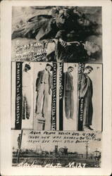 Agua Prieta Mexico Dec 16 1915, Four Men Hanged, Murder Scene Cal Osbon Postcard Postcard Postcard