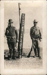 State Line, Soldiers, Mexico Border War Douglas, AZ Cal Osbon Postcard Postcard Postcard