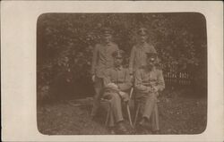 Three German Soldiers with Gas Masks, WWI World War I Postcard Postcard Postcard