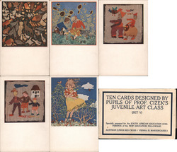 Set of 5 Austrian Junior Red Cross Cards Designed by Prof. Cizek's Pupils Postcard