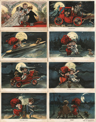 Set of 8: Honeymoon Postcard Series by Josie B. Summey Postcard