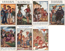 Set of 7 Irwin Comic Postcards, Various Humorous Scenes Artist Signed Postcard Postcard Postcard