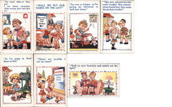 Set of Seven Mabel Lucie Attwell Children's Postcards Postcard