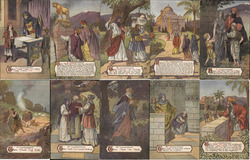 10 Commandments Sunday School Cards Set Postcard