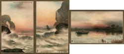 Set of 3 Triptych Postcard Set: What are the Wild Waves Saying, After the Storm, The Last Ferry Postcard