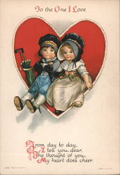 Dutch Children, To the One I Love, Valentine's Day Postcard Ellen Clapsaddle Greeting Card Greeting Card Greeting Card