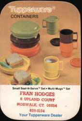 1978 Tupperware Containers Fran Hodges Norwalk CT Dealer Advertising Calendar Connecticut Ephemera Ephemera Ephemera