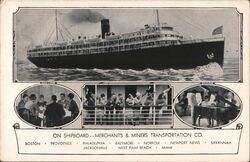 Merchants & Miners Transportation Co. Steamship, Passengers Postcard