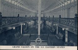 Grand Saloon on the S.S. Eastern States Steamship Cruise Ships Postcard Postcard Postcard