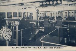 SS Greater Detroit Engine Room, Great Lakes Cruise Postcard Postcard