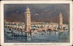 US Government Pier, Jamestown Exposition 1907 Postcard