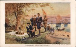 Landing at Jamestown in 1607 Postcard