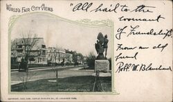 Portland Place, statue, 1904 St. Louis World's Fair Postcard