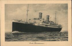 Conte Biancamano Ocean Liner Ship Postcard Postcard