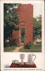 Jamestown Church Tower and Communion Service, 1907 Postcard