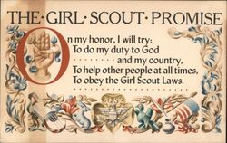 Girl Scout Promise Vintage Postcard Postcard