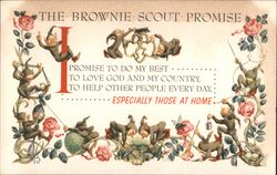 The Brownie Scout Promise Vintage Postcard Postcard