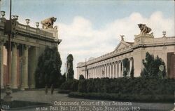 Colonnade, Court of Four Seasons, PPIE, San Francisco, 1915 Postcard