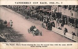 1910 Vanderbilt Cup Race, Harry Grant Winning New York Auto Racing Postcard Postcard Postcard