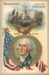 George Washington Entering New York, 1789 President's Day Postcard Postcard Postcard