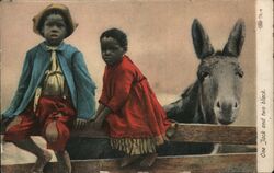 One Jack and Two Black, Racist Postcard Postcard