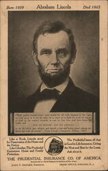 Abraham Lincoln, 16th US President, Prudential Insurance Ad Presidents Postcard Postcard Postcard