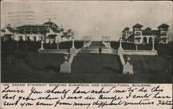 1908 Jamestown Exposition, Grand Stairway, European & Agricultural Buildings Postcard