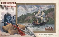 Half Moon Ascending the Hudson, Hudson-Fulton Celebration 1909 Postcard