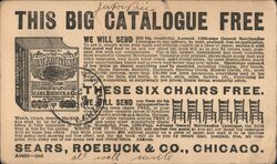 Sears Roebuck & Co. Big Catalog and Six Chairs Free Offer Advertising Postcard Postcard Postcard