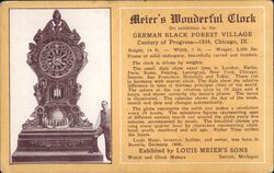 Meier's Wonderful Clock, German Black Forest Village Postcard